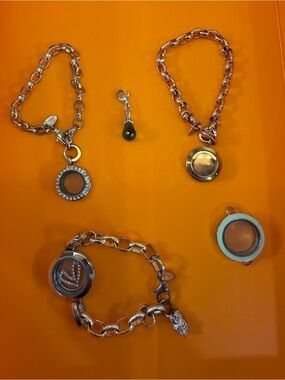 Origami Owl Chain Bracelets, lockets and charms.